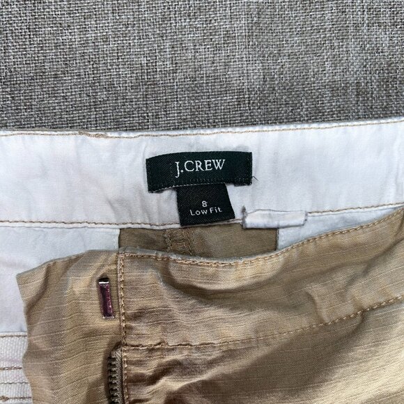 J Crew Cargo Pants Women's 8 Low Fit Mid Rise Beige Pockets City Casual - Picture 7 of 13